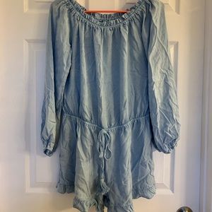 Chambray Off Shoulder Romper